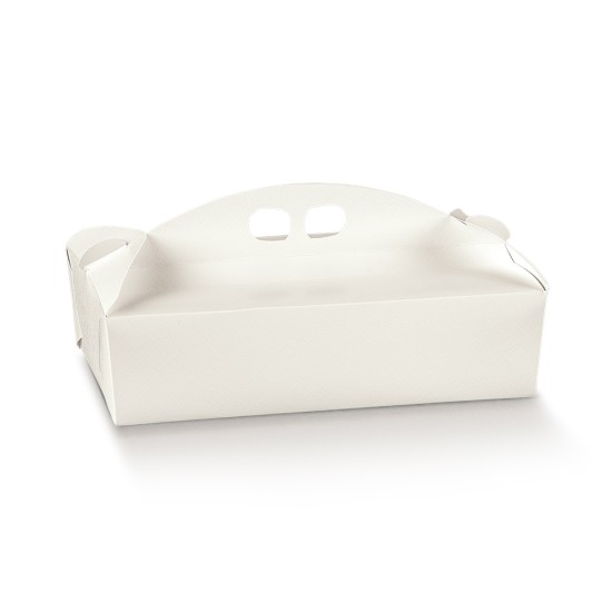 SCATOLA PORTA PASTE 24X16X6 PELLE BIANCA