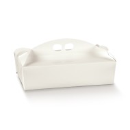 SCATOLA PORTA PASTE 24X16X6 PELLE BIANCA