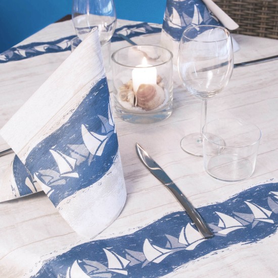 TOVAGLIA 100X100 BARCHE BLU CF.25PZ.