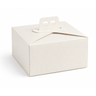 SCATOLA TORTA QUADRATA 27X27 PELLE BIANC