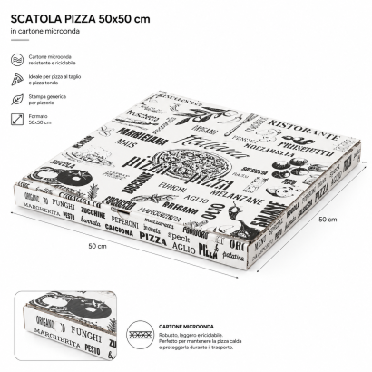 SCATOLA PIZZA 50X50 CF.50 PZ.
