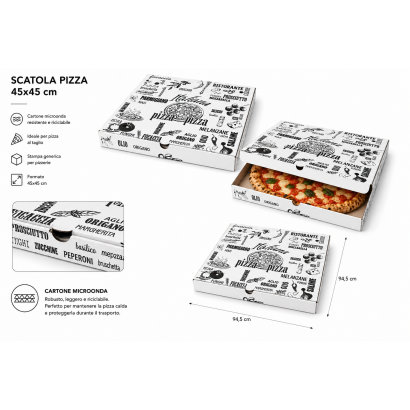 SCATOLA PIZZA 45X45 CF.100PZ.
