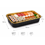 CONTENITORE ALLUMINIO ECLIPSE 4 PORZIONI 18,5X23,6 H 4,9