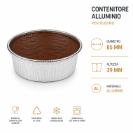 CONTENITORE ALLUMINIO PER BUDINO MEDIO DIAM. 85 mm H 39 mm