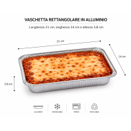 CONTENITORE ALLUMINIO 3 PORZIONI CF100PZ 21x14 H 3,8 CM
