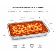 CONTENITORE ALLUMINIO 6 PORZIONI 21,1X31,2 H 4,3 CM