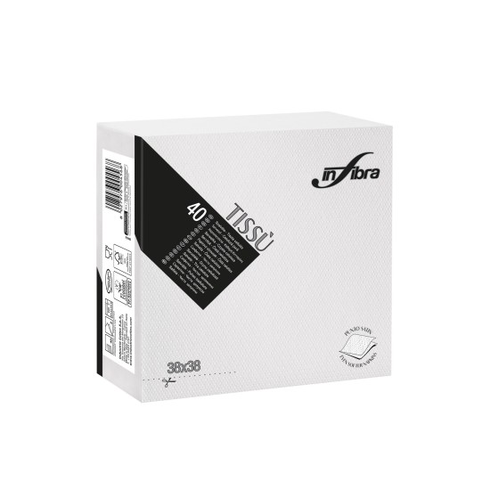 TOVAGLIOLO 38X38 TISSU' BIANCO CF.40PZ